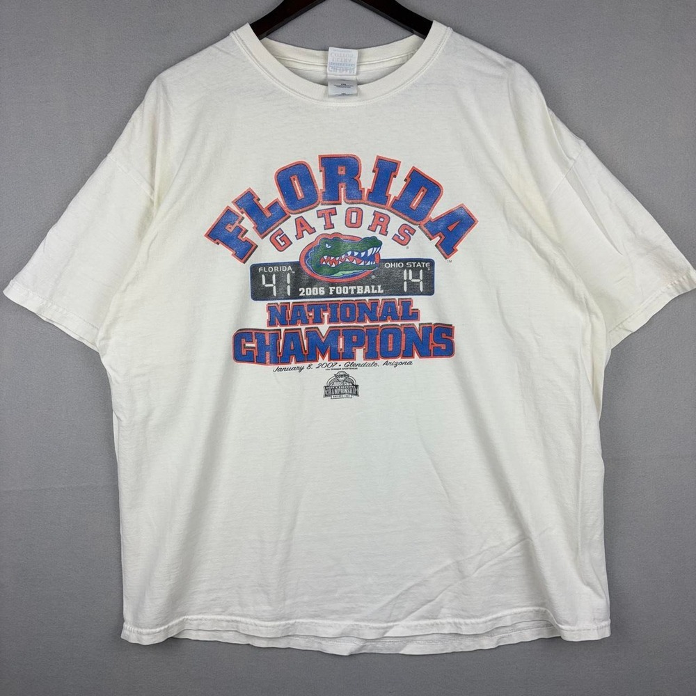 Vintage Florida Gators Football National Champions 2006 White Tee Shirt XXL